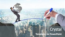  Presentation with hand drawn brush stroke design - PPT theme featuring hand drawing bridge under businessman background and a gray colored foreground