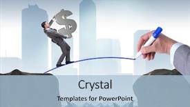  Presentation with hand drawn cartoon of sports - Presentation design consisting of hand drawing bridge under businessman background and a  colored foreground