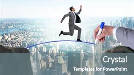  Presentation with bridge - Slide set having hand drawing bridge under businessman background and a  colored foreground