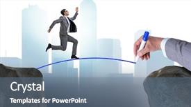  Presentation with bridge - Colorful slide deck enhanced with hand drawing bridge under businessman backdrop and a  colored foreground