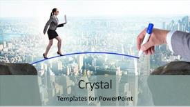  Presentation with hand drawn school - Colorful presentation enhanced with hand drawing bridge under businesswoman backdrop and a  colored foreground