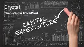  Presentation with expenditure - Amazing slides having hand-drawing-capital-expenditure-inscription backdrop and a dark gray colored foreground