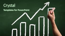  Presentation with green chalkboard - Cool new presentation theme with hand drawing chart with exponential backdrop and a tawny brown colored foreground