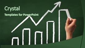  Presentation with green chalkboard - Cool new slides with hand drawing chart with exponential backdrop and a tawny brown colored foreground