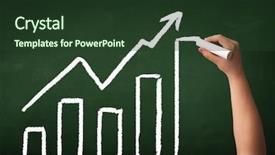  Presentation with hand drawn brush stroke design - Colorful slide set enhanced with hand drawing chart with exponential backdrop and a tawny brown colored foreground