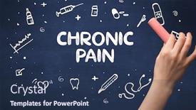  Presentation with medical hand - Audience pleasing presentation consisting of hand-drawing-chronic-pain-inscription backdrop and a ocean colored foreground