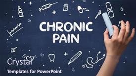  Presentation with medical hand - Presentation with hand-drawing-chronic-pain-inscription background and a ocean colored foreground