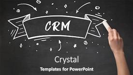  Presentation with crm - Cool new theme with hand-drawing-crm-abbreviation backdrop and a dark gray colored foreground