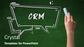  Presentation with crm - Amazing theme having hand-drawing-crm-abbreviation backdrop and a tawny brown colored foreground