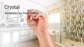  Presentation with custom - Colorful presentation enhanced with hand drawing custom master bathroom with photo gradation backdrop and a white colored foreground