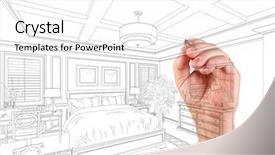  Presentation with custom - Colorful PPT layouts enhanced with reno - hand drawing custom master bedroom backdrop and a white colored foreground