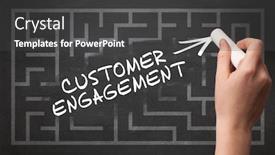  Presentation with engagement - Amazing theme having hand-drawing-customer-engagement-inscription backdrop and a dark gray colored foreground