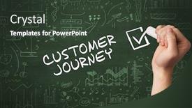  Presentation with customer journey - PPT layouts having hand-drawing-customer-journey-inscription background and a dark gray colored foreground