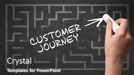  Presentation with customer journey - Presentation design enhanced with hand-drawing-customer-journey-inscription background and a dark gray colored foreground