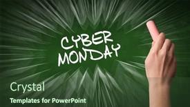  Presentation with cyber - PPT theme with hand-drawing-cyber-monday-inscription background and a tawny brown colored foreground