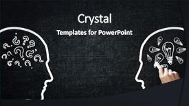  Presentation with blackboard - Amazing slide set having hand drawing dialogue between two backdrop and a black colored foreground