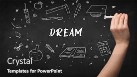  Presentation with dream - Colorful PPT layouts enhanced with hand-drawing-dream-inscription backdrop and a dark gray colored foreground