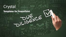  Presentation with chalk - Presentation design featuring hand-drawing-due-diligence-inscription background and a dark gray colored foreground