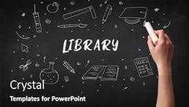  Presentation with education - PPT theme enhanced with hand-drawing-education-concept-concept background and a dark gray colored foreground