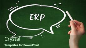  Presentation with erp - Presentation design with hand-drawing-erp-abbreviation background and a tawny brown colored foreground