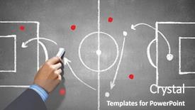  Presentation with human vs robots - PPT layouts featuring hand drawing football tactic plan background and a gray colored foreground