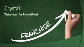  Presentation with franchise - Theme enhanced with hand-drawing-franchise-inscription background and a tawny brown colored foreground