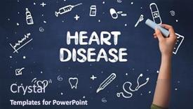  Presentation with heart disease - Presentation theme featuring hand-drawing-heart-disease-inscription background and a ocean colored foreground