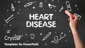  Presentation with heart disease - Beautiful presentation theme featuring hand-drawing-heart-disease-inscription backdrop and a dark gray colored foreground