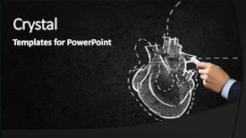  Presentation with human heart - Amazing slides having hand drawing human heart backdrop and a black colored foreground