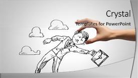  Presentation with challenge - PPT layouts consisting of hand drawing image of businessman background and a light gray colored foreground