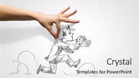  Presentation with challenge - Audience pleasing PPT theme consisting of hand drawing image of businessman backdrop and a white colored foreground