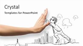  Presentation with challenge - Audience pleasing theme consisting of hand drawing image of businessman backdrop and a white colored foreground