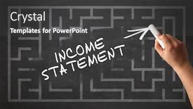  Presentation with chalk - PPT layouts featuring hand-drawing-income-statement-inscription background and a dark gray colored foreground