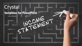  Presentation with chalk - Theme having hand-drawing-income-statement-inscription background and a dark gray colored foreground