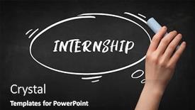  Presentation with internship - Cool new presentation with hand-drawing-internship-inscription backdrop and a dark gray colored foreground