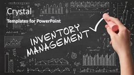  Presentation with inventory management - Theme consisting of hand-drawing-inventory-management-inscription background and a dark gray colored foreground