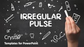  Presentation with pulse - Theme with hand-drawing-irregular-pulse-inscription background and a dark gray colored foreground