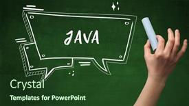  Presentation with chalk - Amazing presentation theme having hand-drawing-java-abbreviation backdrop and a tawny brown colored foreground