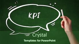  Presentation with hand drawn brush stroke design - Slides with hand-drawing-kpi-abbreviation background and a forest green colored foreground