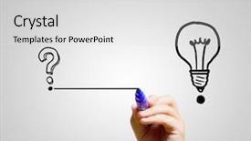  Presentation with idea - Presentation theme enhanced with hand drawing line from question background and a light gray colored foreground