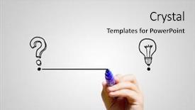  Presentation with idea - Slide deck consisting of hand drawing line from question background and a light gray colored foreground