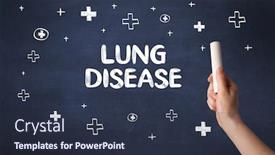  Presentation with lung disease - Cool new PPT theme with hand-drawing-lung-disease-inscription backdrop and a tawny brown colored foreground