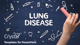  Presentation with lung disease - PPT layouts featuring hand-drawing-lung-disease-inscription background and a ocean colored foreground