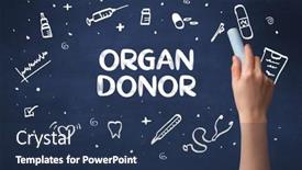  Presentation with medical hand - Presentation theme featuring hand-drawing-medical-concept-concept background and a  colored foreground