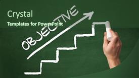  Presentation with objective - Colorful slide deck enhanced with hand-drawing-objective-inscription backdrop and a tawny brown colored foreground