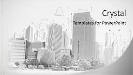  Presentation with urban - PPT layouts having hand drawing of urban scene background and a white colored foreground