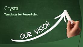  Presentation with business vision - Colorful PPT layouts enhanced with hand-drawing-our-vision-inscription backdrop and a tawny brown colored foreground