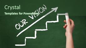  Presentation with business vision - Cool new PPT layouts with hand-drawing-our-vision-inscription backdrop and a tawny brown colored foreground