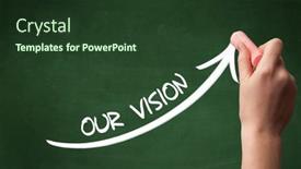  Presentation with business vision - Presentation theme enhanced with hand-drawing-our-vision-inscription background and a tawny brown colored foreground
