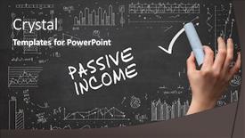  Presentation with chalk - PPT layouts consisting of hand-drawing-passive-income-inscription background and a dark gray colored foreground